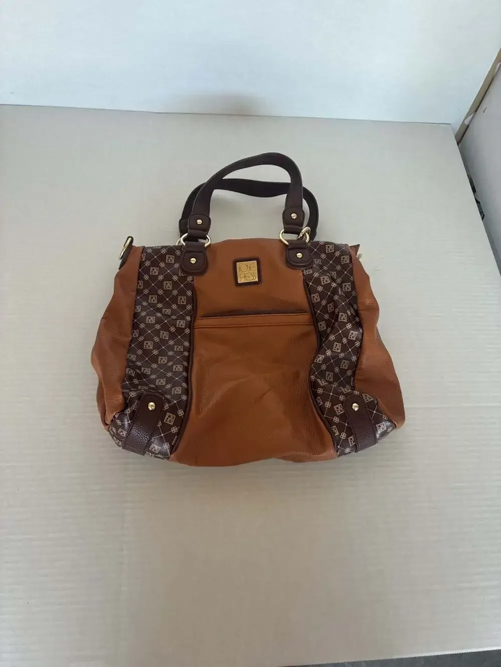 Jose Hess Danbury Mint Monogram Panel Satchel Shoulder Bag